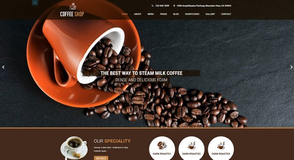 Tema Coffee Shop - Template WordPress