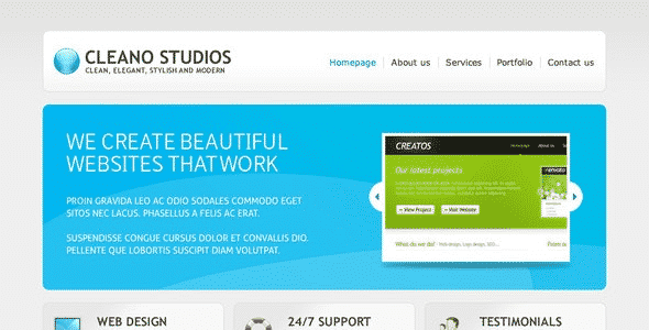 Tema Cleano Studios - Template WordPress