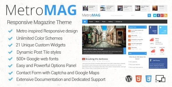 Tema Metro Magazine - Template WordPress