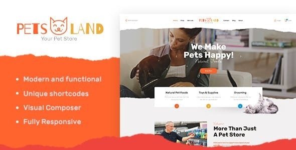 Tema Pets Land - Template WordPress