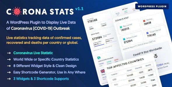 Plugin Corona Stats - WordPress