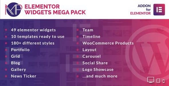 Plugin Elementor Widgets Mega Pack - WordPress