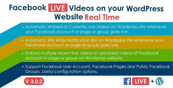 Plugin Facebook Live Video Auto Embed for WordPress