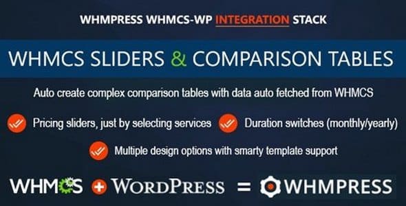 Plugin Whmpress Whmcs Pricing Sliders and Comparison Tables - WordPress