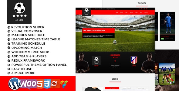 Tema Football Club Soccer - Template WordPress