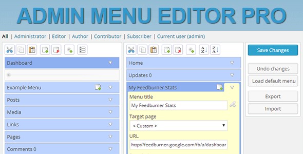 Plugin Admin Menu Editor Pro - WordPress