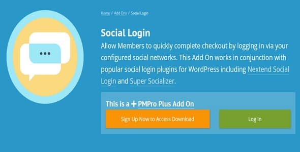 Plugin Paid Memberships Pro Social Login - WordPress