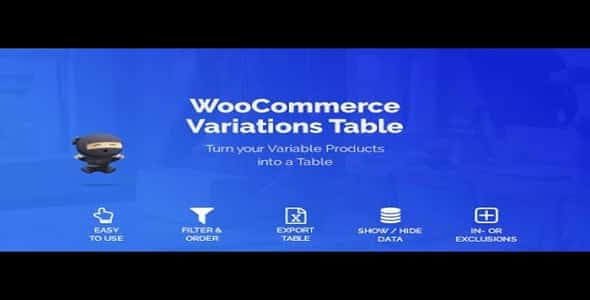 Plugin WooCommerce Variations Table - WordPress