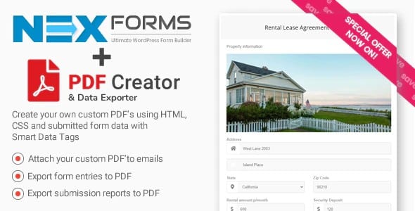Plugin Nex-Forms Pdf Creator - WordPress