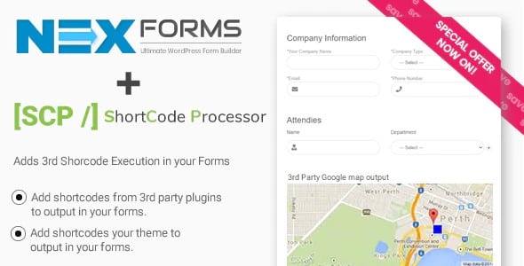 Plugin Nex-Forms Shortcode Processor - WordPress