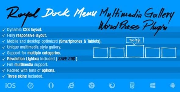 Plugin Royal Dock Menu Multimedia Slider - WordPress