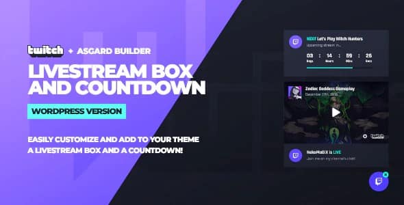 Plugin Twitch LiveStream Box and Countdown - WordPress