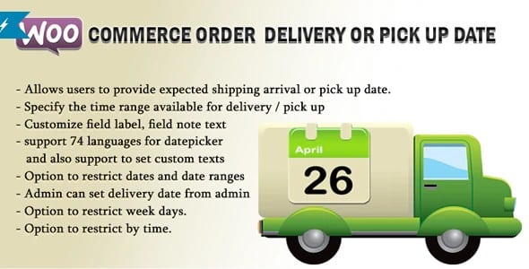 Plugin WooCommerce Order Delivery Or Pick Up Date - WordPress