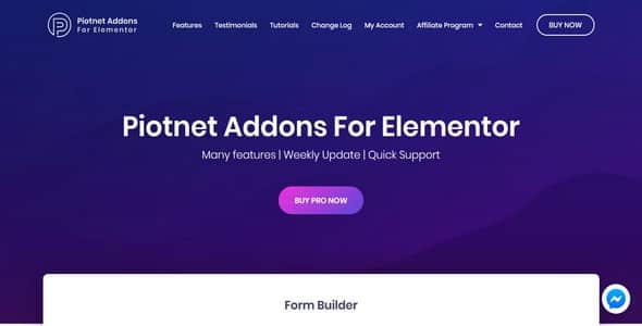 Plugin Piotnet Addons For Elementor Pro - WordPress