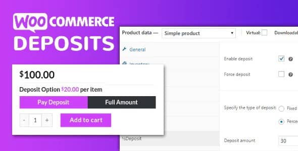 Plugin WooCommerce Deposits Partial Payments - WordPress