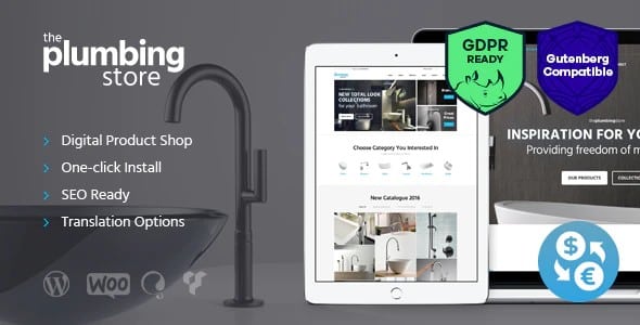 Tema Plumbing Store - Template WordPress