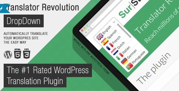 Plugin Ajax Translator Revolution DropDown - WordPress
