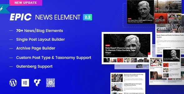 Plugin Epic News Elements - WordPress