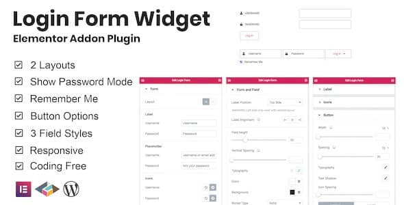 Plugin Login Form Widget for Elementor - WordPress