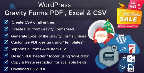 Plugin WordPress Gravity Forms Pdf Excel Csv - WordPress