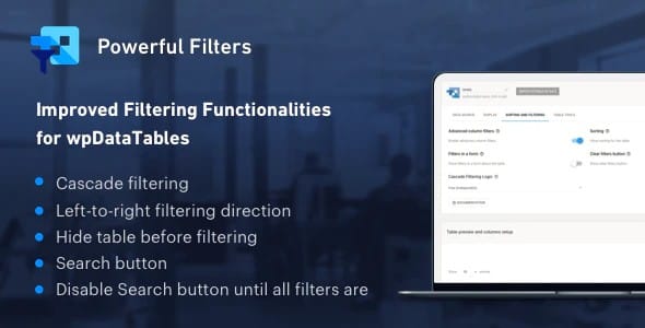 Plugin WpDataTables Powerful Filters - WordPress