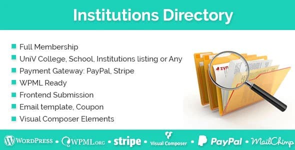 Plugin Institutions Directory - WordPress