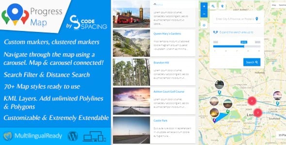 Plugin Progress Map WordPress 