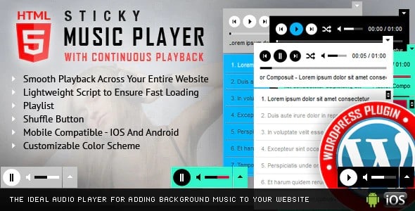 Plugin Sticky Html5 Music Player - WordPress