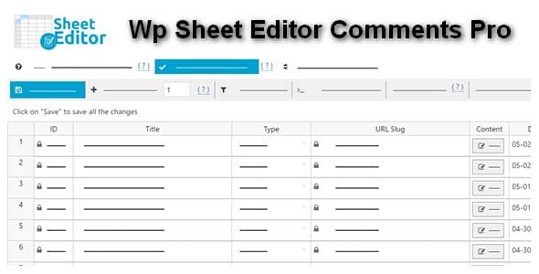 Plugin Wp Sheet Editor Comments Pro - WordPress