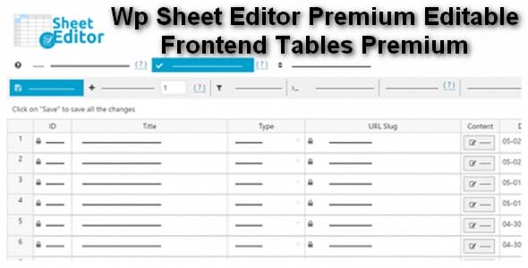 Plugin Wp Sheet Editor Premium Editable Frontend Tables Premium - WordPress