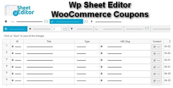 Plugin Wp Sheet Editor WooCommerce Coupons - WordPress