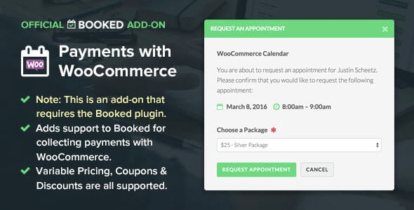 Plugin Booked Payments with WooCommerce - WordPress