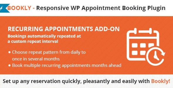 Plugin Bookly Recurring Appointments Addon - WordPress