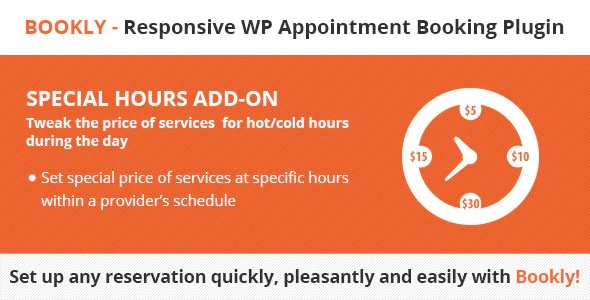 Plugin Bookly Special Hours Add-on - WordPress