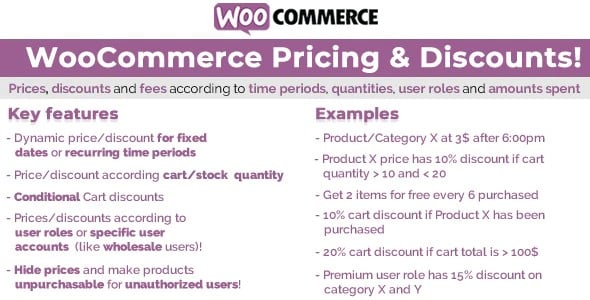 Plugin WooCommerce Pricing Discounts - WordPress