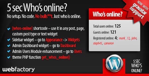 Plugin 5sec Whos Online - WordPress