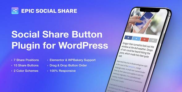 Plugin Epic Social Share Button for WordPress