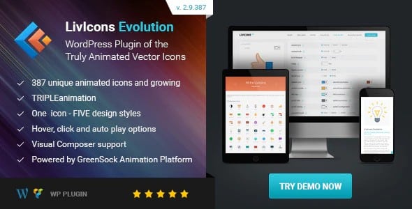 Plugin LivIcons Evolution for WordPress