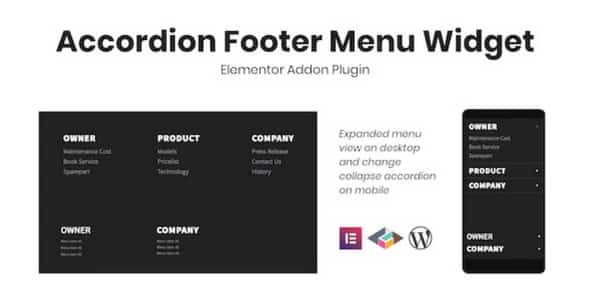Plugin Accordion Footer Menu Widget For Elementor - WordPress