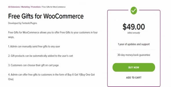Plugin Free Gifts for WooCommerce - WordPress