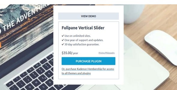 Plugin Kadence Fullpane Vertical Slider - WordPress