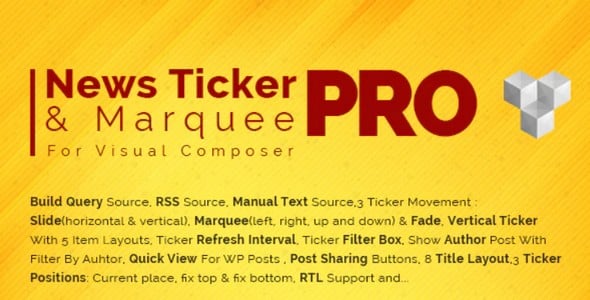 Plugin Pro News Ticker Marquee for WPBakery Page Builder - WordPress