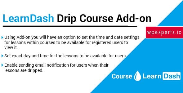 Plugin LearnDash Drip Course Addon - WordPress