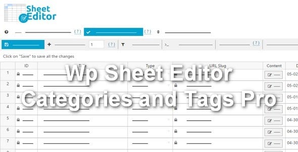 Plugin Wp Sheet Editor Categories and Tags Pro - WordPress