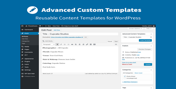 Plugin Advanced Content Templates for Wordpress