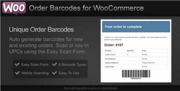 Plugin Order Barcodes for WooCommerce - WordPress