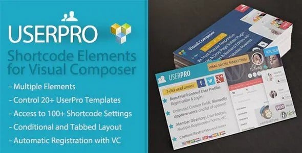 Plugin UserPro Shortcode Elements for Visual Composer - WordPress