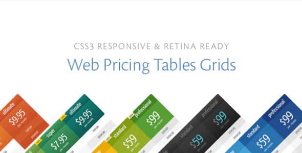 Plugin Css3 Responsive Web Pricing Tables Grids - WordPress