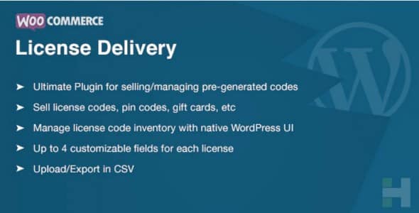Plugin WooCommerce License Delivery Management - WordPress
